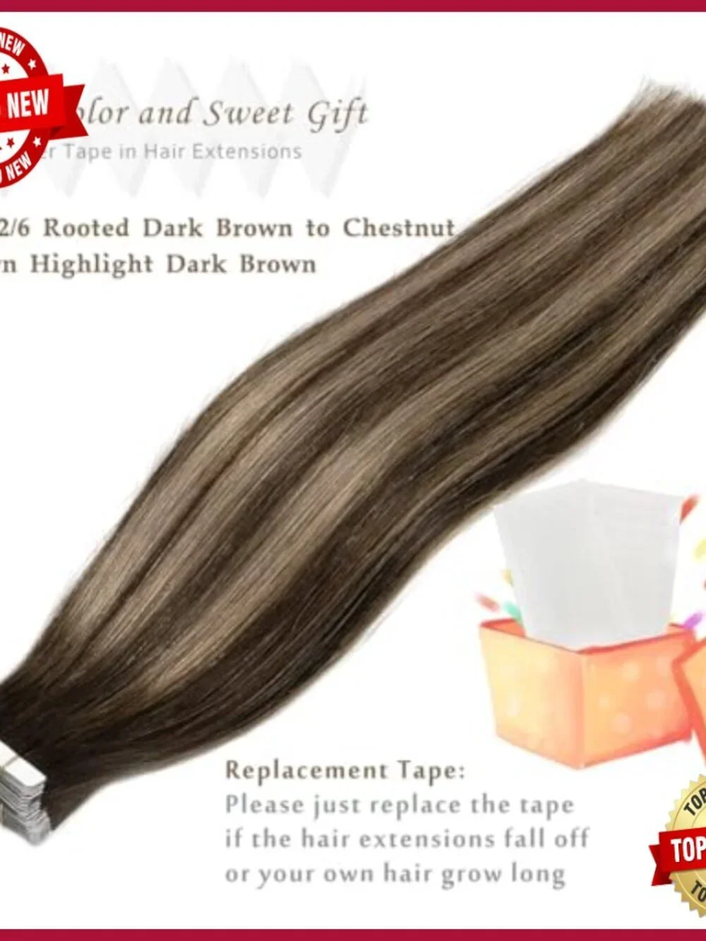 Human Hair Tape-In Extensions 24 Inch Silky Straight 50g 12pcs